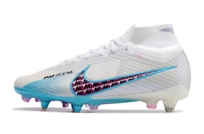 Men's Nike Air Zoom Mercurial Superfly 9 Elite SG Football Boots - White/Blue/Pink