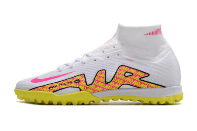 Men's Nike Air Zoom Mercurial Superfly 9 Elite TF Football Shoes - White/Yellow/Pink