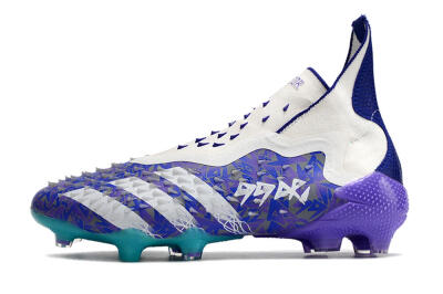 Unisex Adidas Predator Freak+ FG Football Boots - White/Purple/Blue