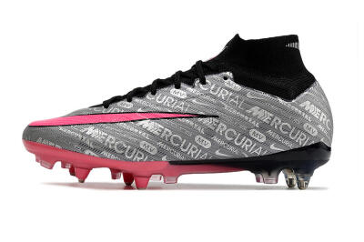 Men's Nike Air Zoom Mercurial Superfly 9 Elite SG Football Boots - Silver/Black/Pink