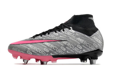 Men's Nike Air Zoom Mercurial Superfly 9 Elite SG Football Boots - Silver/Black/Pink