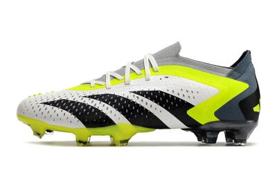 Men's Adidas Predator Accuracy.1 Low FG Football Boots - White/Black/Green