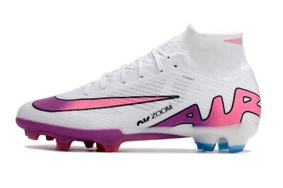 Unisex Nike Air Zoom Mercurial Superfly 9 Elite FG Football Boots - White/Pink/Purple