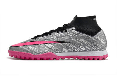 Men's Nike Mercurial Superfly 8 Elite TF Football Shoes - Grey/Black/Pink