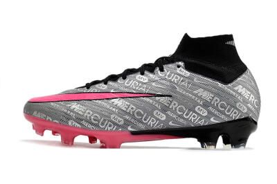 Men's Nike Air Zoom Mercurial Superfly 9 Elite FG Football Boots - Silver/Pink/Black