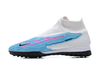 Men's Nike Phantom GX Elite DF Link TF Football Shoes - White/Blue/Pink