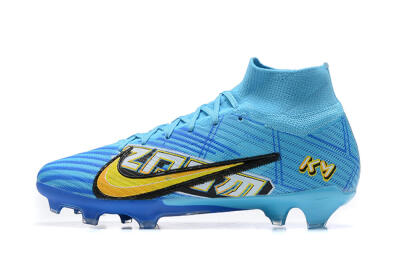 Unisex Kylian Mbappe x Nike Air Zoom Mercurial Superfly 9 Elite FG Football Boots - Blue/Yellow/Black