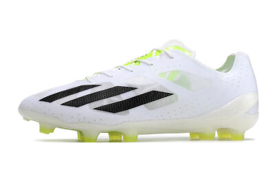 Unisex Adidas X Crazyfast.1 FG Football Boots - White/Black/Green