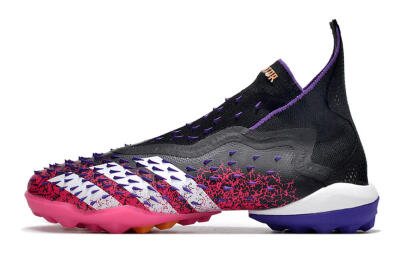 Men's Adidas Predator Freak+ TF Football Shoes - Black/Purple/Pink