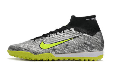 Unisex Nike Air Zoom Mercurial Superfly 9 Elite TF Football Shoes - Silver/Green/Black