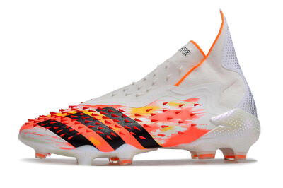 Men's Adidas Predator Freak+ FG Football Boots - White/Black/Orange