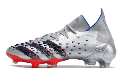 Men's Adidas Predator Freak.1 FG Football Boots - Sliver/Black/Red