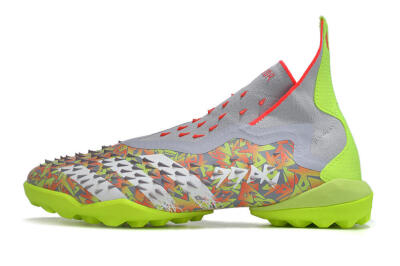 Unisex Adidas Predator Freak+ TF Football Shoes - Grey/Red/Yellow
