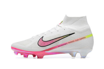 Unisex Nike Air Zoom Mercurial Superfly 9 Elite FG Football Boots - White/Pink/Black/Yellow