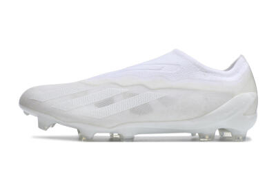 Men's Adidas X Crazyfast+ LL FG Football Boots - White/White/White