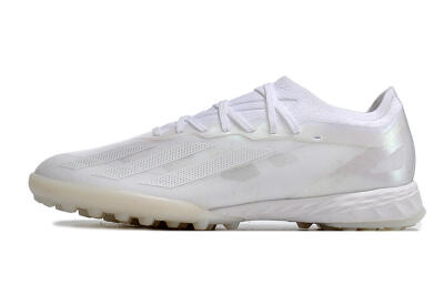 Men's Adidas X Crazyfast.1 TF Football Shoes - White/Silver
