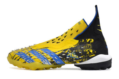 Unisex Adidas Predator Freak.1 TF Football Shoes - Yellow/Black/Blue