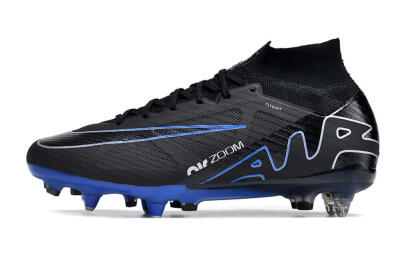 Men's Nike Air Zoom Mercurial Superfly 9 Elite SG Football Boots - Black/White/Blue