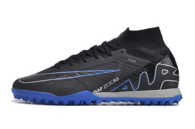 Men's Nike Air Zoom Mercurial Superfly 9 Elite TF Football Shoes - Black/White/Blue
