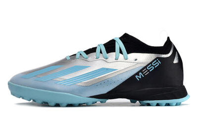 Men's Adidas X Crazyfast.1 TF Football Shoes - Blue/Silver/Black