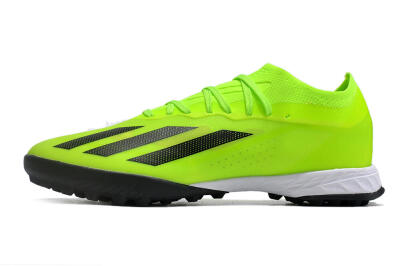Men's Adidas X Crazyfast.1 TF Football Shoes - Green/Black/White