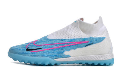 Men's Nike Phantom GX Elite DF Link TF Football Shoes - White/Blue/Pink