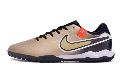 Men's Nike Tiempo Legend 10 Academy TF Football Shoes - Brown/Gold/White