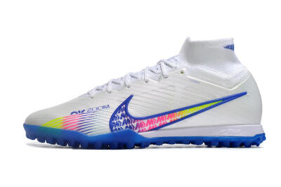 Men's Nike Air Zoom Mercurial Superfly 9 Elite TF Football Shoes - White/Blue/Pink