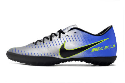 Men's NIke Mercuricalx Victory 6 TF Football Shoes - Silver/Blue/Green/Black