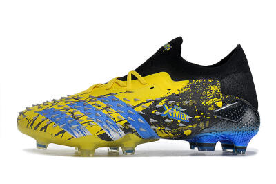 Men's Adidas Predator Freak.1 Low FG Football Boots - Yellow/Black/Blue