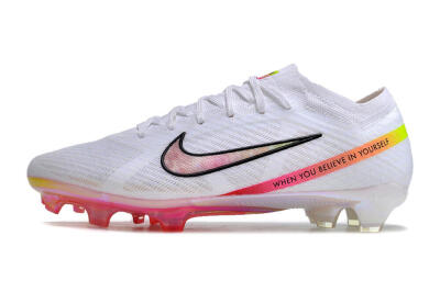 Unisex Nike Air Zoom Mercurial Vapor 15 Elite FG Football Boots - White/Pink/Black