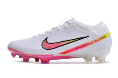 Unisex Nike Air Zoom Mercurial Vapor 15 Elite FG Football Boots - White/Pink/Black/Yellow