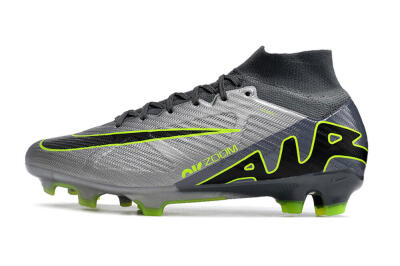 Men's Nike Air Zoom Mercurial Superfly 9 Elite FG Football Boots - Grey/Silver/Black/Green