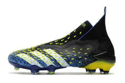 Unisex Adidas Predator Freak+ FG Football Boots - Black/White/Blue