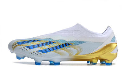Men's Adidas X Crazyfast.1 FG Football Boots - White/Blue/Gold