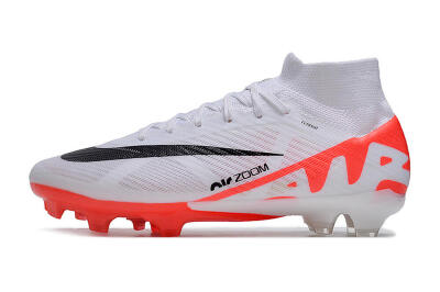 Men's Nike Air Zoom Mercurial Superfly 9 Elite FG Football Boots - White/Black/Red