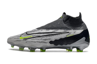 Men's Nike Phantom GX Elite DF Link FG Football Boots - Grey/Black/Green