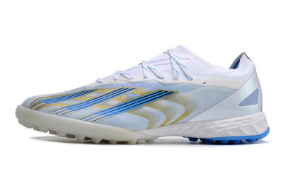 Men's Adidas X Crazyfast.1 TF Football Shoes - White/Blue/Gold