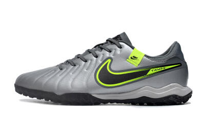 Men's Nike Tiempo Legend 10 Academy TF Football Shoes - Silver/Grey/Yellow
