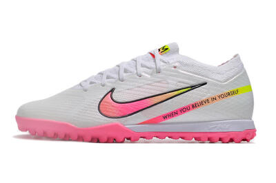 Men's Nike Air Zoom Mercurial Vapor 15 Elite TF Football Shoes - White/Pink/Black/Green