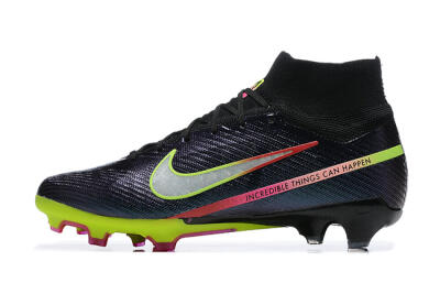 Men's Nike Air Zoom Mercurial Superfly 9 Elite FG Football Boots - Black/Silver/Yellow/Pink