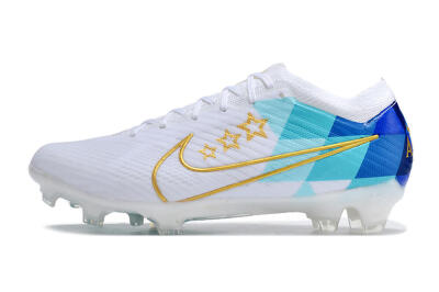 Unisex Nike Air Zoom Mercurial Vapor 15 Elite FG Football Boots - White/Blue/Gold