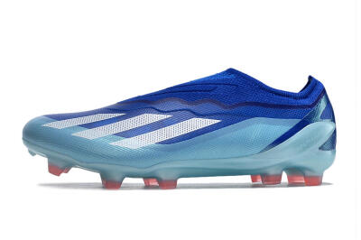 Men's Adidas X Crazyfast.1 Laceless FG Football Boots - Blue/White/Jade