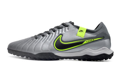 Men's Nike Tiempo Legend X Pro TF Football Shoes - Silver/Black/Yellow