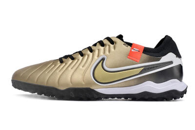 Men's Nike Tiempo Legend 10 TF Football Shoes - Gold/White/Black