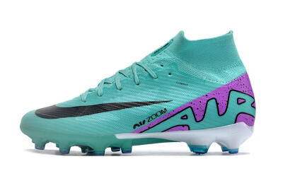 Unisex Nike Air Zoom Mercurial Superfly 9 Elite AG Football Boots - Jade/Purple/Black