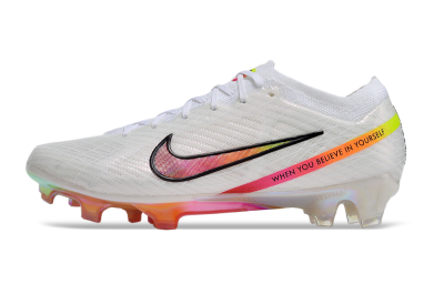 Unisex Nike Air Zoom Mercurial Vapor 15 Elite FG Football Boots - White/Pink/Black/Yellow/Gold