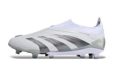 Men's Adidas Predator Accuracy+ FG Football Boots - White/Grey/Silver
