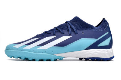Men's Adidas X Crazyfast.3 TF Football Shoes - Blue/Jade/White