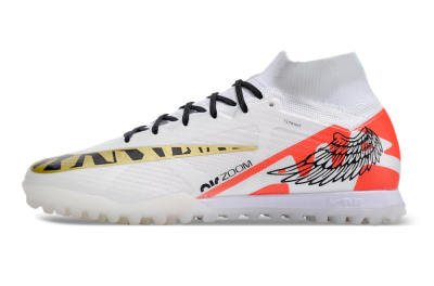 Unisex Nike Air Zoom Mercurial Superfly 9 Elite TF Football Shoes - White/Red/Gold